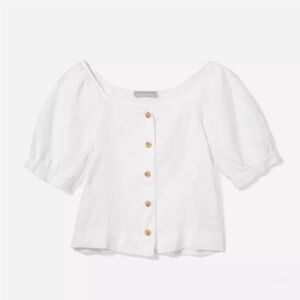 Everlane The Linen Puff Sleeve Top Size 10